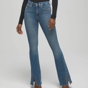 Good American GOOD FLARE TWISTED SLIT split hem jeans